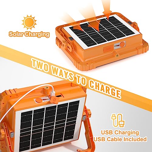 Solar Work Light Portable with Rechargeable LED Flood Lighting