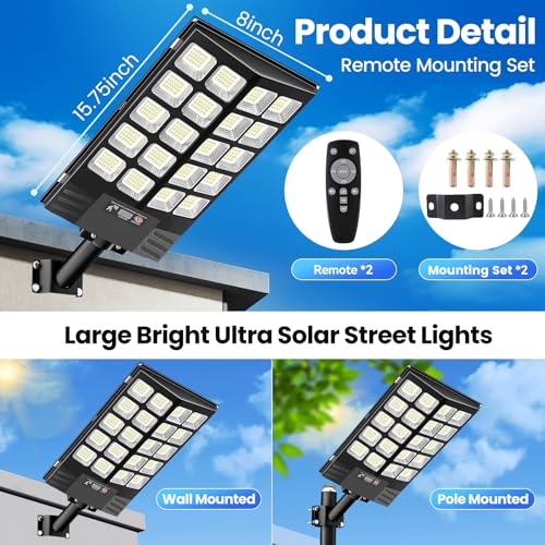 Solar Street Lights Outdoor with Motion Sensor and LED Security Lighting