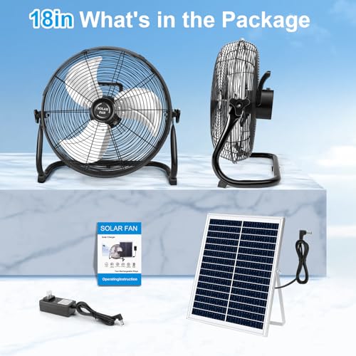 Solar Powered Fan for Outdoor with Rechargeable Battery and Portable Cooling