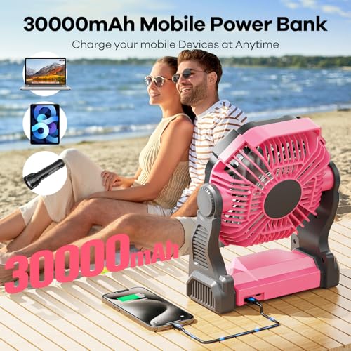 Solar Camping Fan with LED Lantern and Emergency Backup Cooling