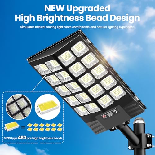 Solar Street Lights Outdoor with Motion Sensor and LED Security Lighting
