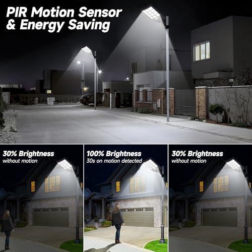 Solar Street Lights Outdoor with Motion Sensor and Dusk to Dawn Lighting