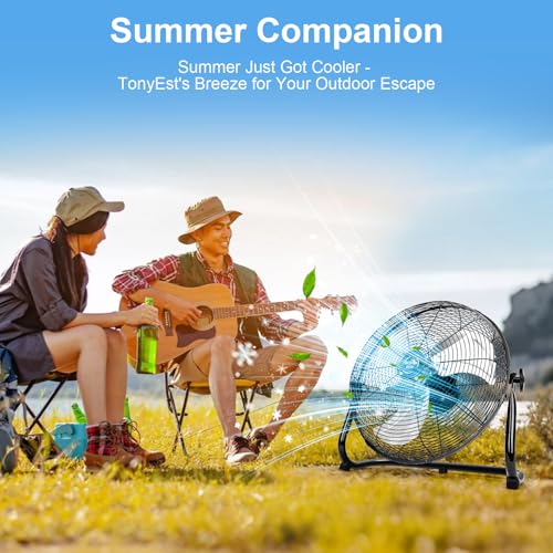 Solar Powered Fan for Outdoor with Rechargeable Battery and Portable Cooling