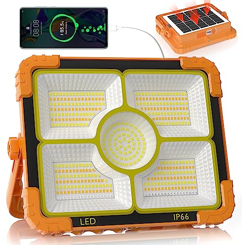 Solar Work Light Portable with Rechargeable LED Flood Lighting