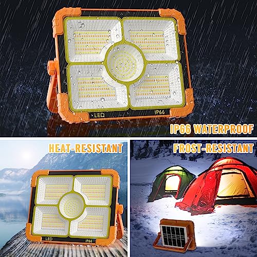 Solar Work Light Portable with Rechargeable LED Flood Lighting