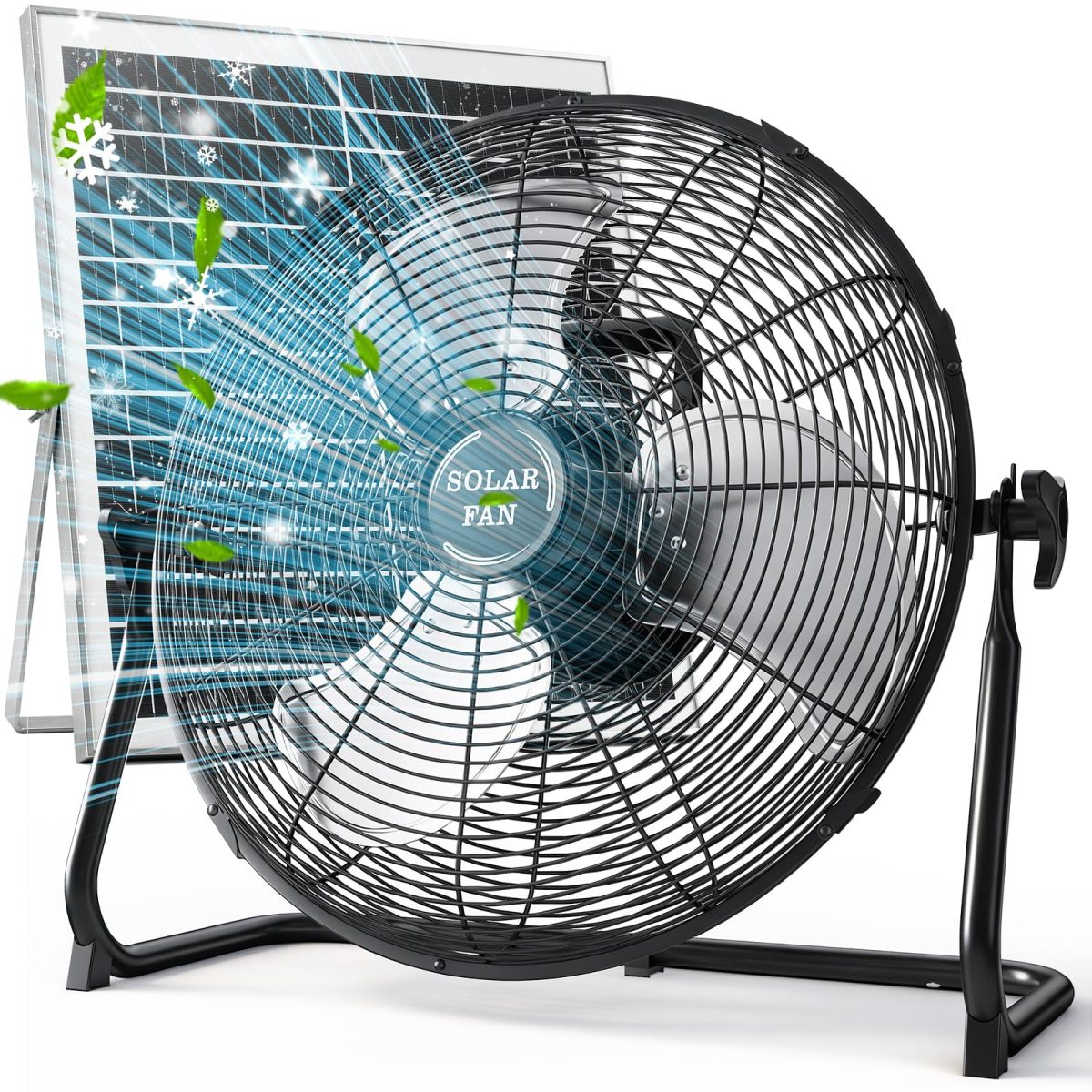 Solar Powered Fan for Outdoor with Rechargeable Battery and Portable Cooling