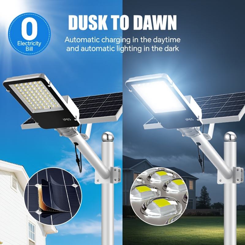 Solar Street Light Outdoor with Remote Control and Light Sensor
