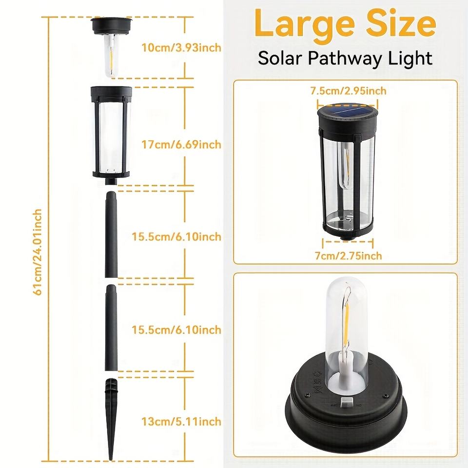 Solar Outdoor Lights with Automatic On Off and Warm White Landscape Lighting