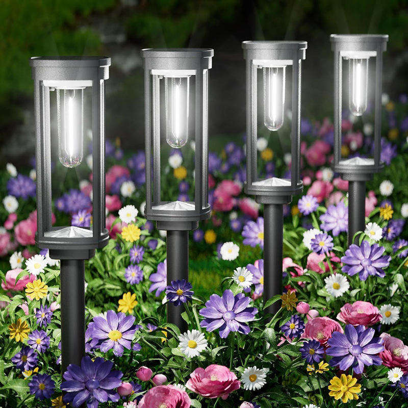Solar Outdoor Lights with Automatic On Off and Warm White Landscape Lighting