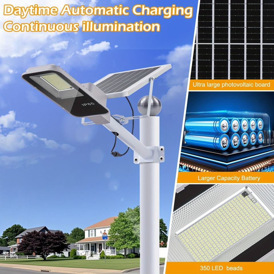 Solar Street Light Outdoor with Remote Control and Light Sensor