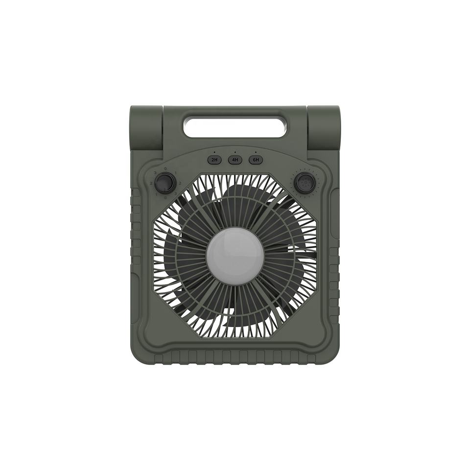 Solar Camping Fan with LED Lantern and Portable Rechargeable Cooling