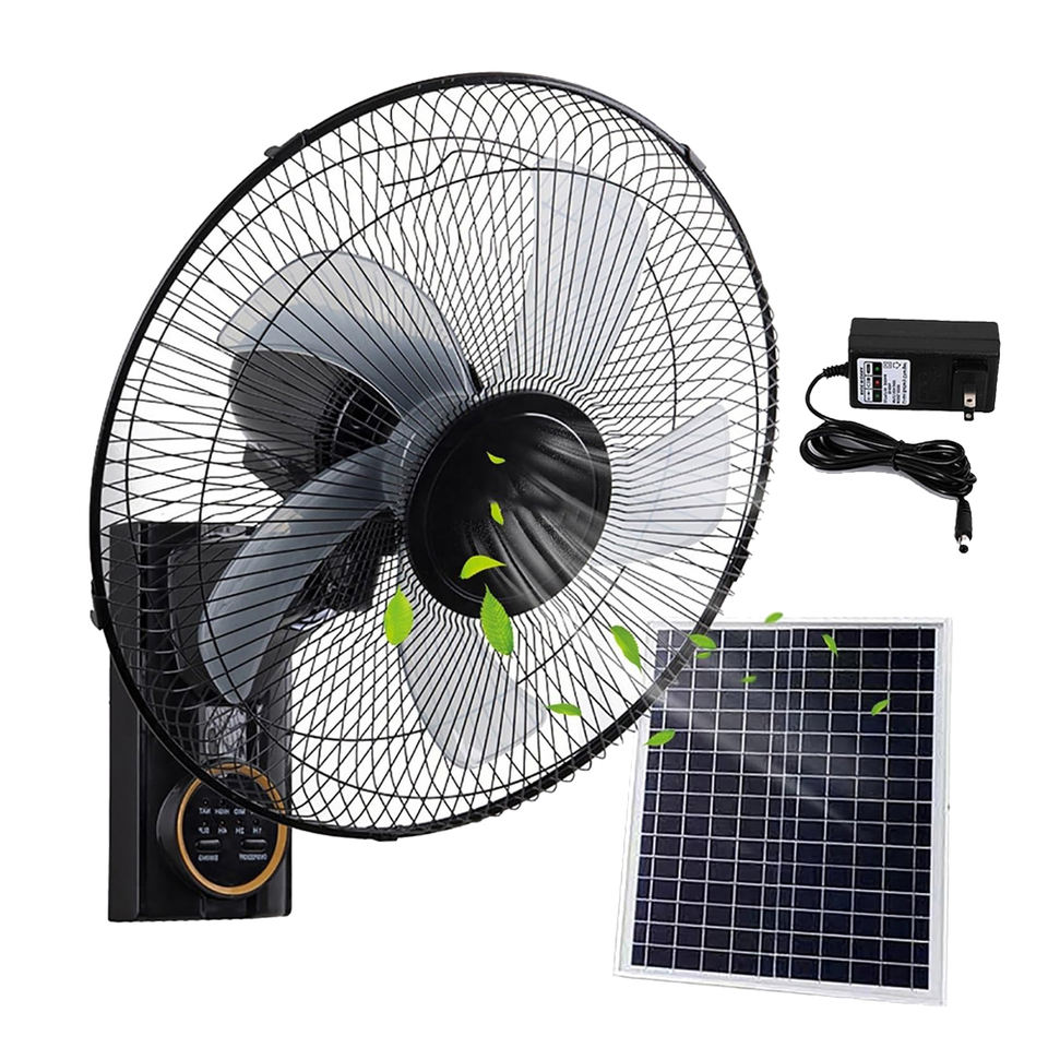 Solar Wall Mounted Fan with Remote Control and Oscillating Airflow