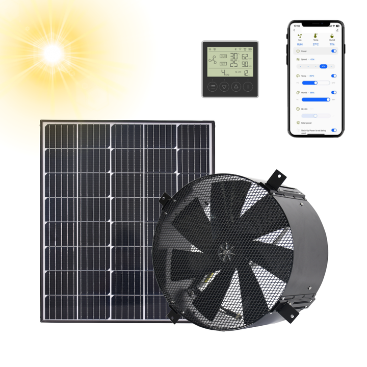 Solar Attic Ventilation Fan with Wall Mounted Design and Outdoor Airflow