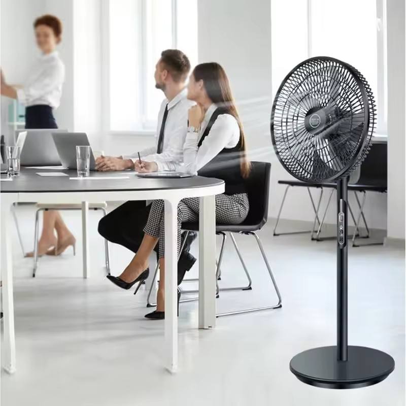 Solar Stand Fan with Remote Control and Portable Rechargeable Cooling