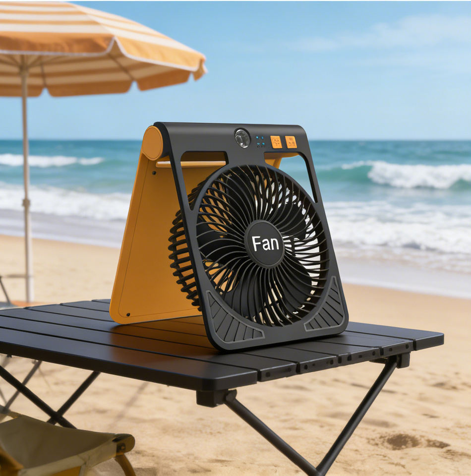 Solar Camping Fan with Foldable Design and Brushless Motor