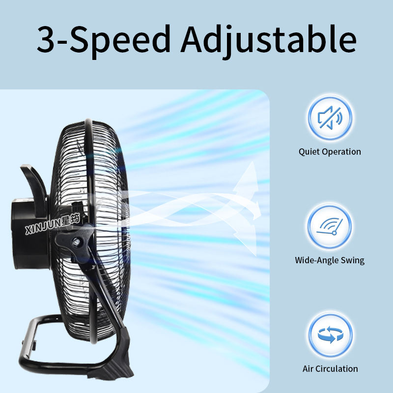 Portable Solar Metal Fan with Outdoor Cooling and Durable Stand Design