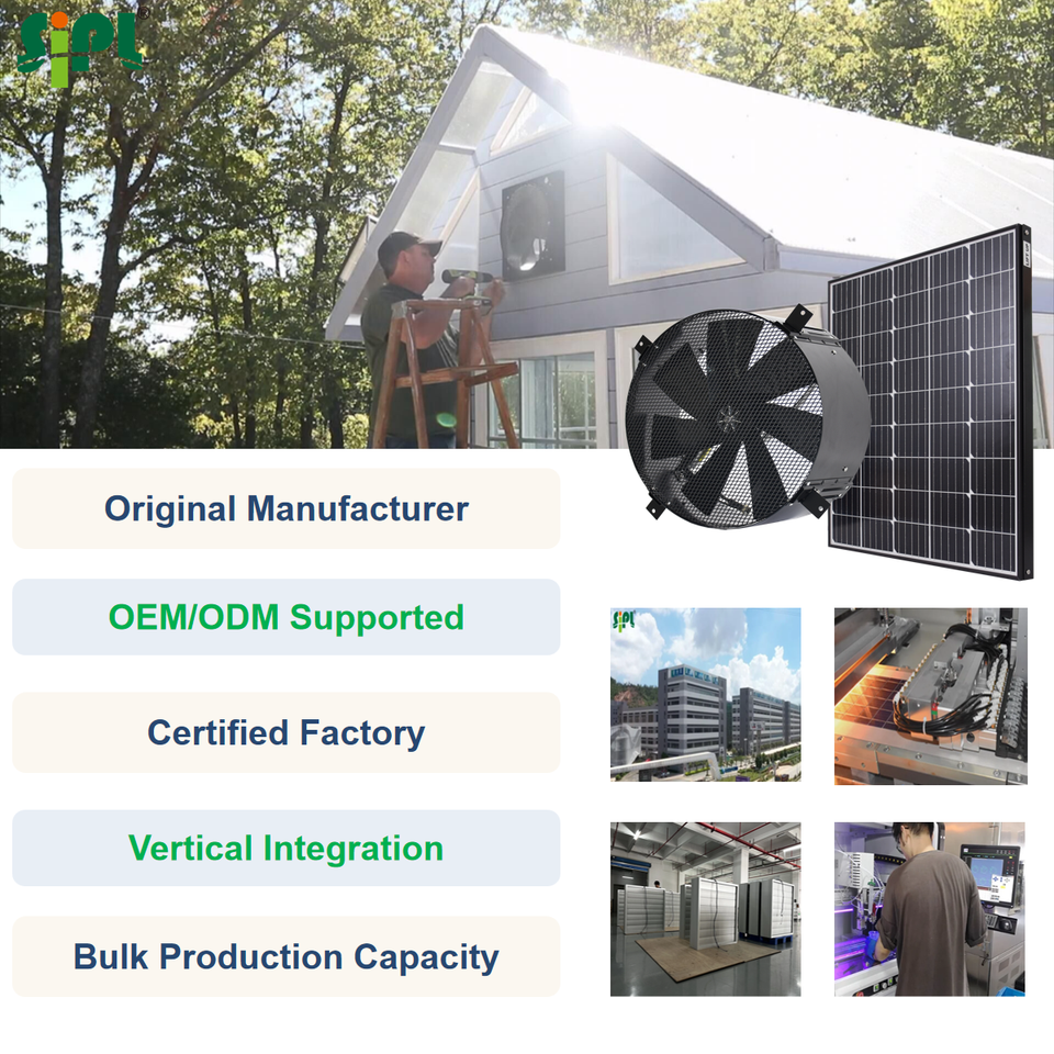 Solar Attic Ventilation Fan with Wall Mounted Design and Outdoor Airflow