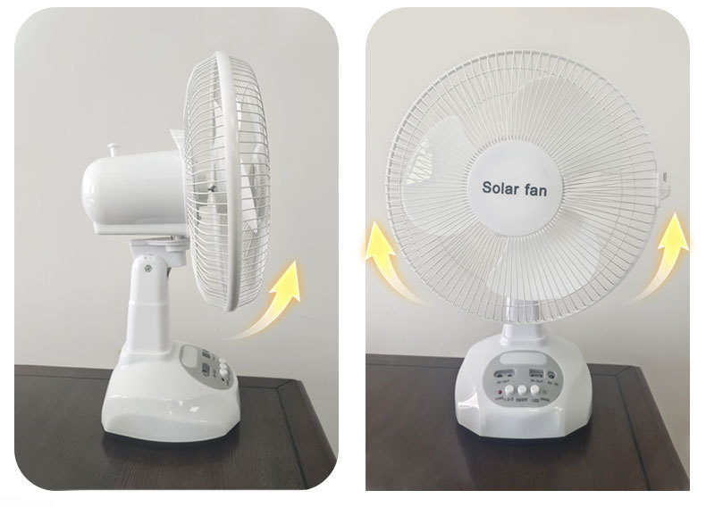 Solar Table Fan with Rechargeable Battery and Adjustable Wind Speed