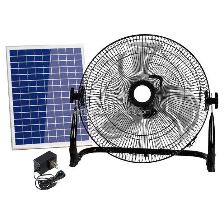 Portable Solar Metal Fan with Outdoor Cooling and Durable Stand Design