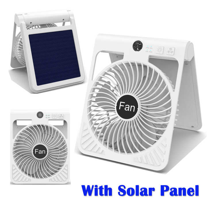 Solar Camping Fan with Foldable Design and Portable Outdoor Cooling