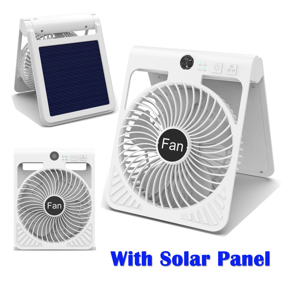 Solar Camping Fan with Foldable Design and Portable Outdoor Cooling