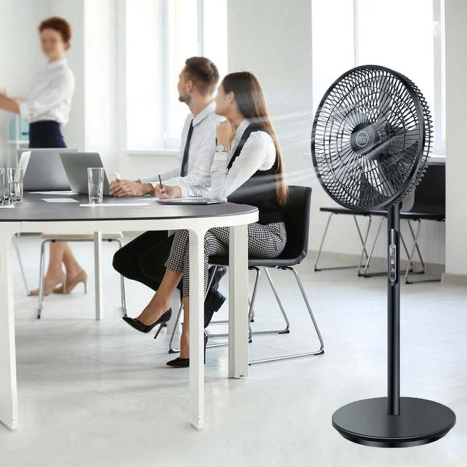 Solar Charging Standing Fan with Remote Control and Portable Outdoor Cooling