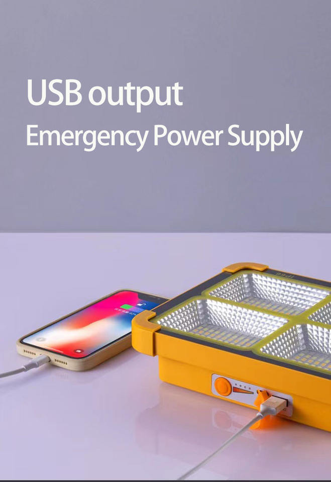 Solar Camping Lantern with USB Rechargeable and IP65 Waterproof Design