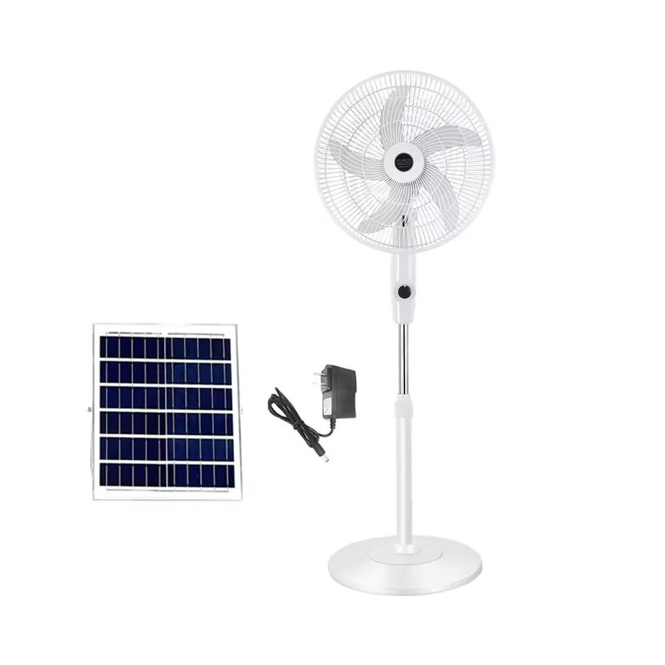 Solar Stand Fan with Remote Control and Portable Rechargeable Cooling