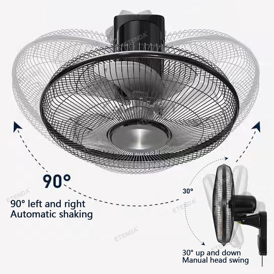 Solar Wall Mounted Fan with Rechargeable Power and Outdoor Cooling