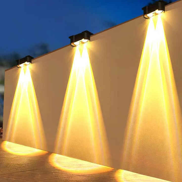 Solar Fence Light Outdoor with IP65 Waterproof and Aluminum Wall Lamp Design