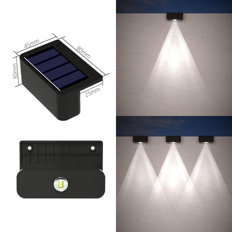 Solar Fence Light Outdoor with IP65 Waterproof and Aluminum Wall Lamp Design
